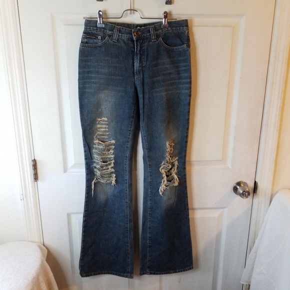 D&G Ittierre Spa Flare distressed boot cut flare leg mid rise Jeans 27 - Picture 8 of 16